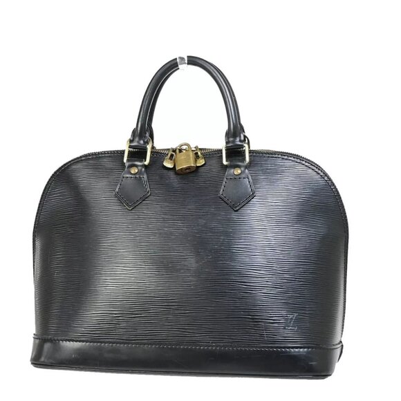 LOUIS VUITTON LV Alma Hand Bag Epi Leather Noir Black Gold France - Picture 1 of 16